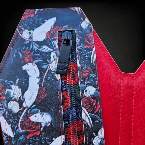 Coffin Wallet Plague Doctor Roses Rats Bifold Vinyl Halloween Goth Scene Emo Alt - Picture 4 of 7